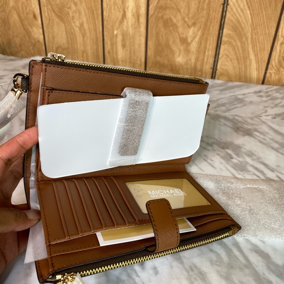 michael kors large double zip wallet wristlet - Picture 4 of 4